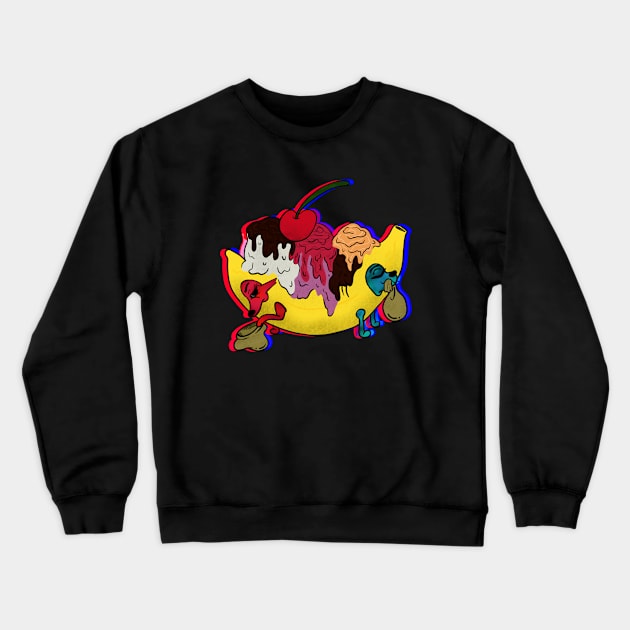 Trippy Banana Split Crewneck Sweatshirt by theartBinn